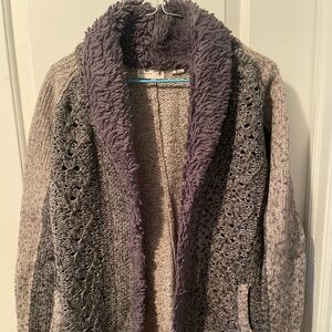 Sleeping on snow anthropology shawl cardigan sweater extra small